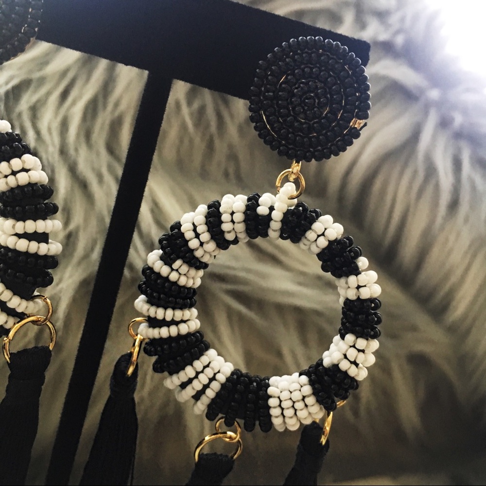 TRINA TURK x INC Beaded Tassel Earrings - Picture 3 of 3
